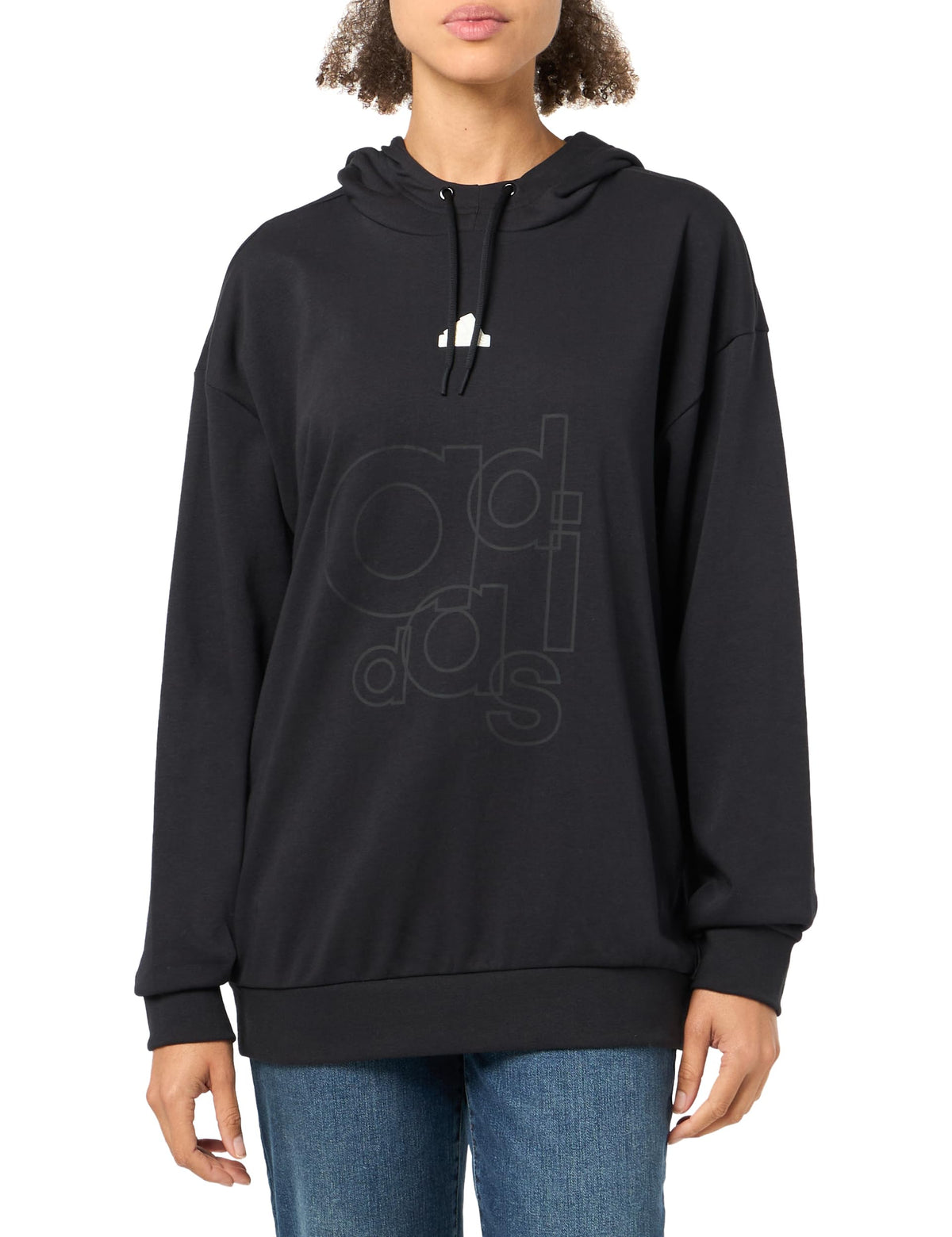 adidas Women's Printed French Terry Hoodie, Black, Largeadidas Women's Printed French Terry Hoodie, Black, Large
