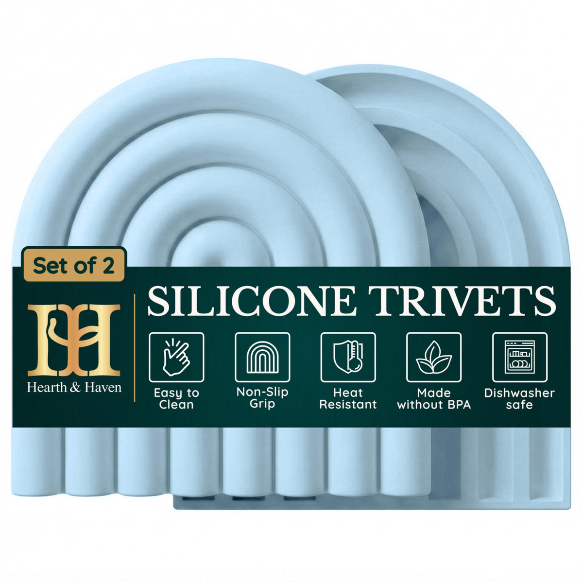 Silicone Trivets for Hot Dishes – Heat-Resistant, Non-Slip Pot Holders for Kitchen & Coasters – Durable Hot Pads for Pots, Pans, Baking Dishes & Kitchen Appliances
