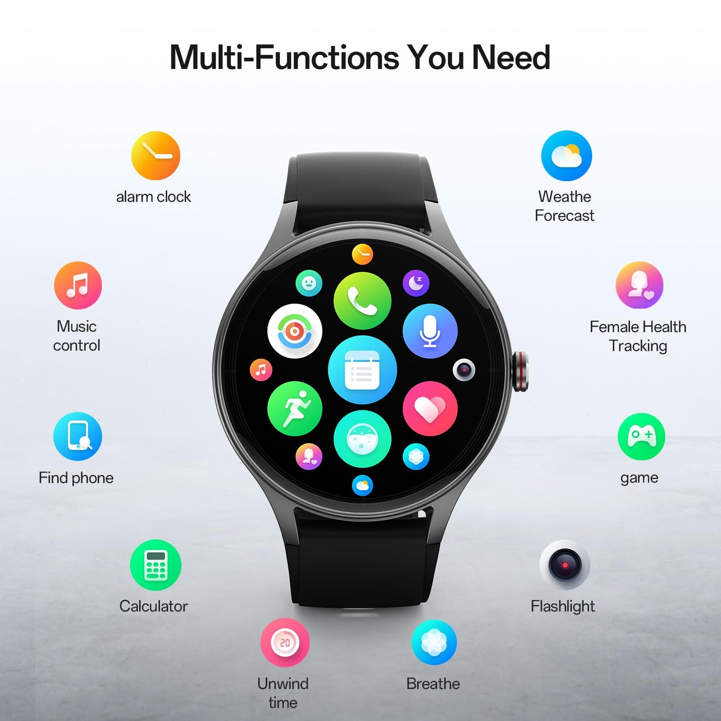 Woneligo Smart Watch for Women,1.57inch AMOLED Touchscreen Fitness Watch for iPhone & Android,Heart Rate/Sp02/Sleep Monitor,110+ Sport Modes IP68 Waterproof Bluetooth Calls,2 Bands (Pink, 1.57)