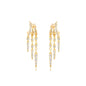 Gold Dangle Earrings for Women, 14k Gold Plated Stacked Triple Hoop Illusion Earrings Cubic Zirconia Huggie Earrings for Women Trendy