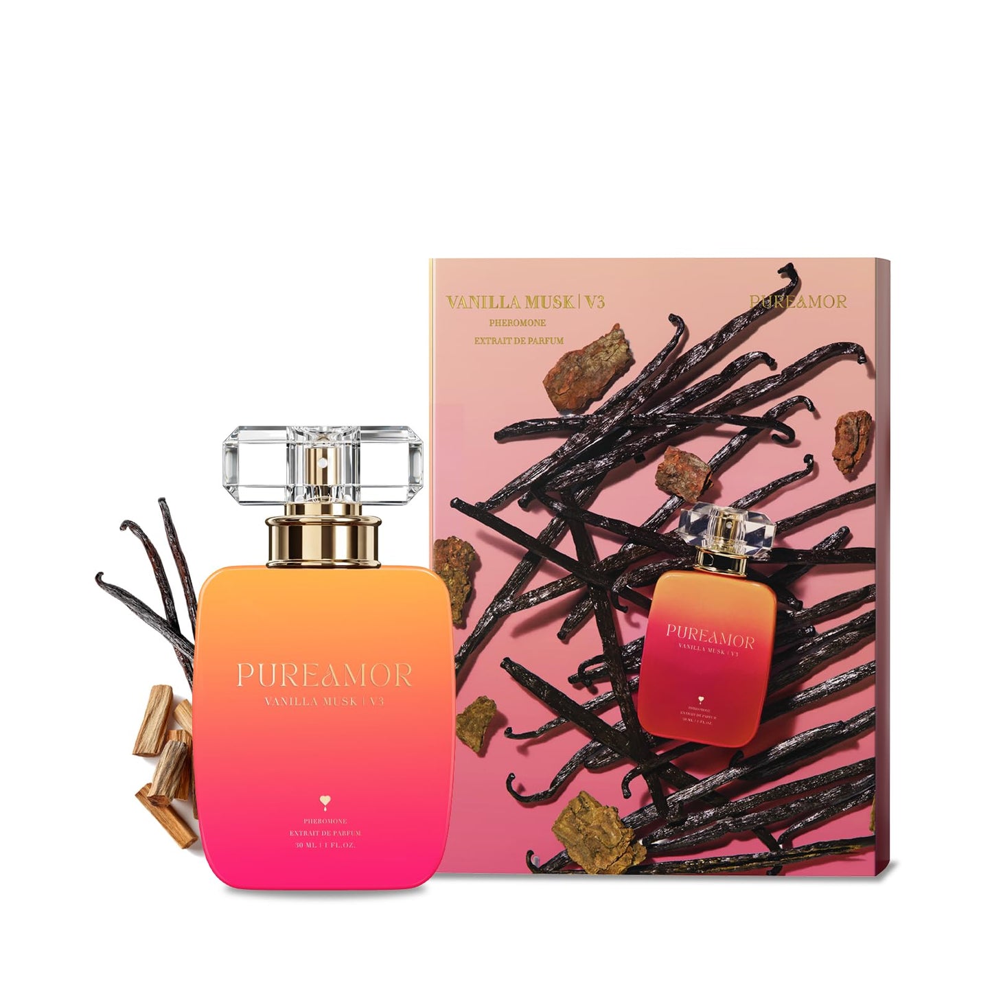 PUREAMOR Pheromone Perfume for Women, Moonlight Mellow Extrait de Parfum - Long Lasting Sweet Floral Gourmand Scent, 30% High Concentration, Full Size Fragrance Spray, 1.0 oz / 30 ml