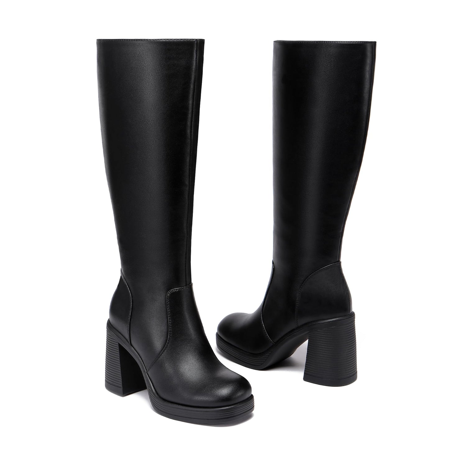 Glamnest Platform Knee High Boots for Women Chunky Heel square Toe Leather Long Boots Side Zipper Tall Boots White Boots 11Glamnest Platform Knee High Boots for Women Chunky Heel square Toe Leather Lo…open box.