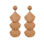 Raffia Dangle Earrings for Women - Boho Statement Rattan Drop Jewelry with Shell Design, Lightweight Summer Beach Trendy Accessories