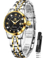 OLEVS Watch Women Two Tone Watches for Women with Date Dress Womens Watches for Small Wrists Luxury Easy Read Womens Watch Waterproof Blue/Black/Gold/Silver Dial Reloj para Mujer