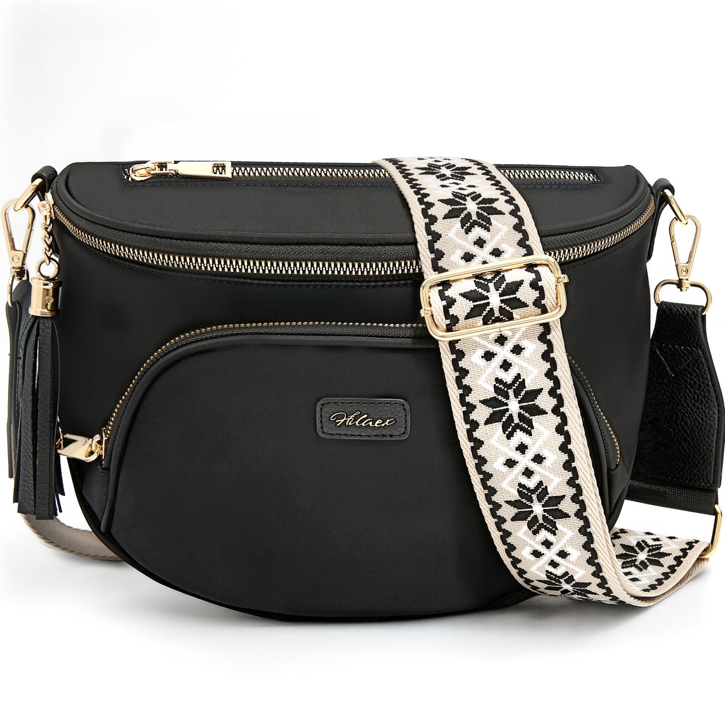 Checkered Crossbody Bag Anti Theft Spacious Bum Bags for Women Nylon Fanny Packs Lightweight Purse Wallet for Travel