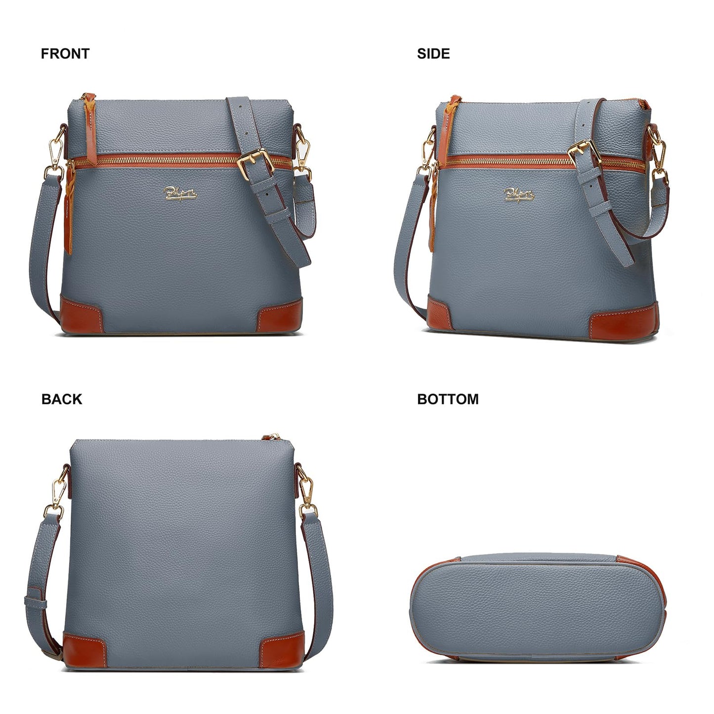 BOYATU Leather Crossbody Bag for Women: Designer Shoulder Purse for Travel - Trendy Genuine Leather Handbag for Everyday