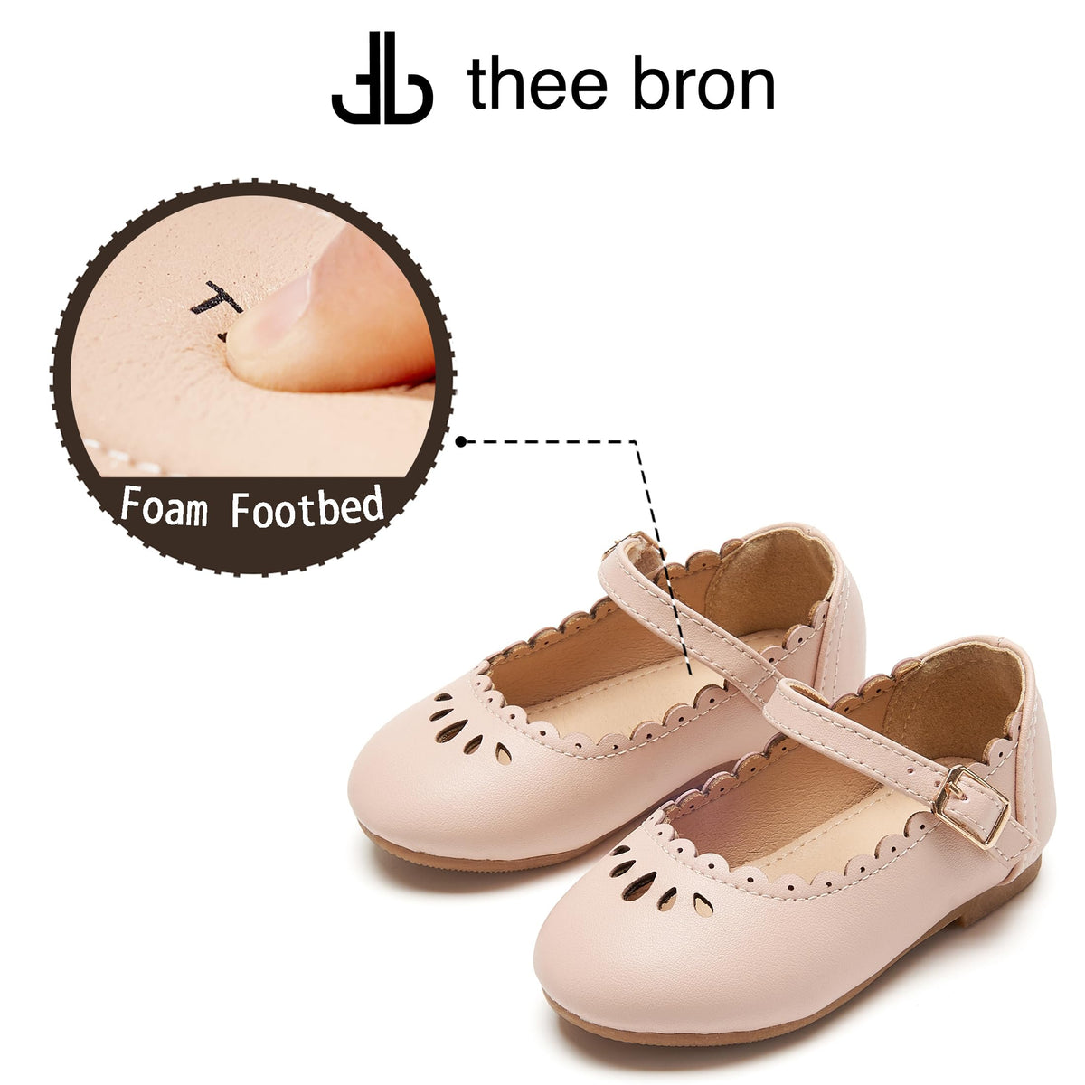 THEE BRON Toddler Mary Janes | Arch Support Leather Dress Shoes | Birthday Party Flats(AF440 Little Kid,Apricot/11M)THEE used Toddler Mary Janes | Arch Support Leather Dress Shoes | Birthday Part…