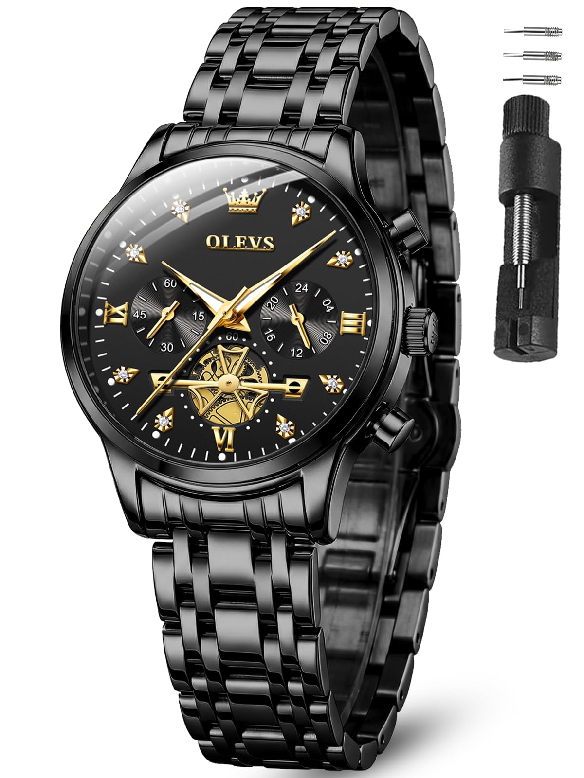 OLEVS Watch Women Silver Watches for Women Luxury for Small Wrists Dress Stainless Steel Women's Wrist Watches Easy to Read Reloj para Mujer Black/Blue/Gold/Green/Pink/Purple