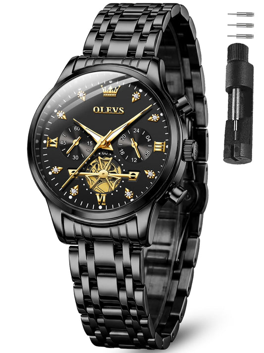 OLEVS Watch Women Silver Watches for Women Luxury for Small Wrists Dress Stainless Steel Women's Wrist Watches Easy to Read Reloj para Mujer Black/Blue/Gold/Green/Pink/Purple