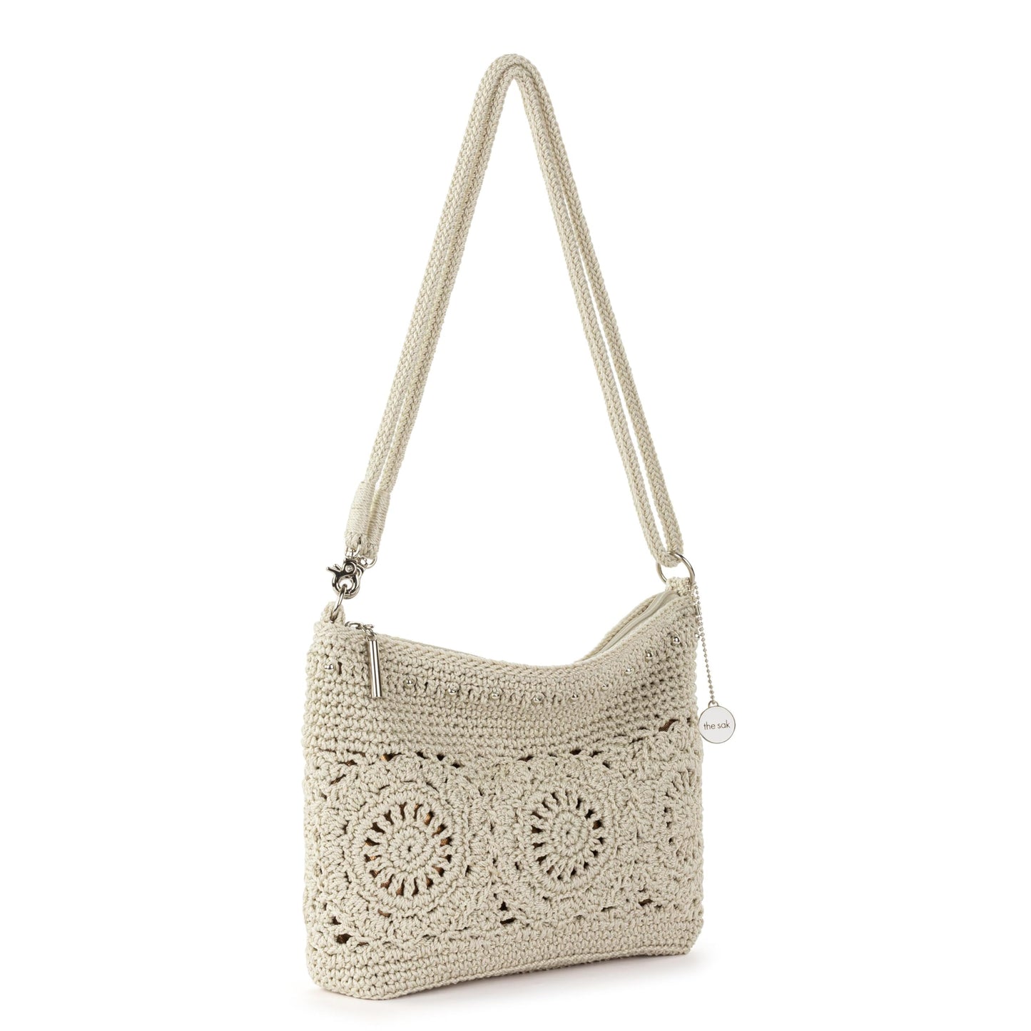The Sak Lumi Convertible Crossbody Purse - Women's Handbag for Everyday & Travel, 3-in-1 Small Crossbody in Crochet & Leather