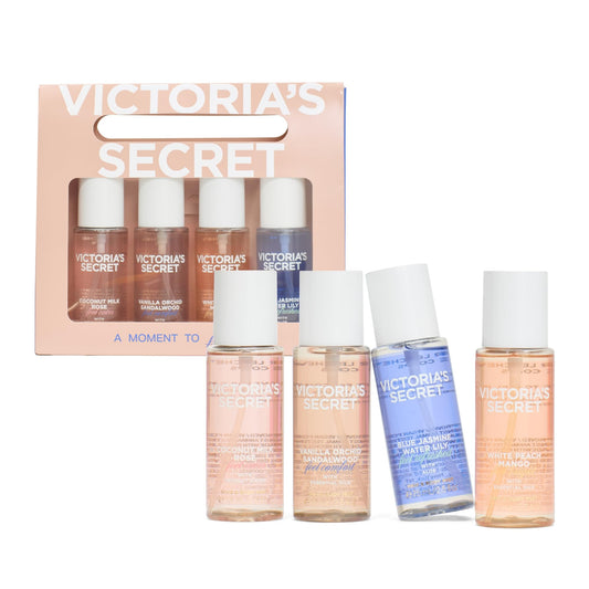 Victoria's Secret Fragrance Mist Collection 4 Piece Mini Mist Gift Set, Assorted Scents, Gift Set for Women