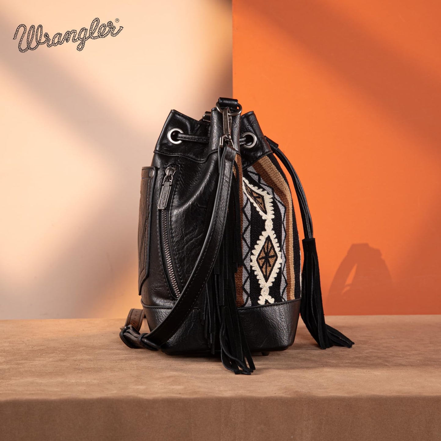 Wrangler Hobo Bags for Women Designer Aztec Bucket Purses Western Tapestry Shoulder Handbags