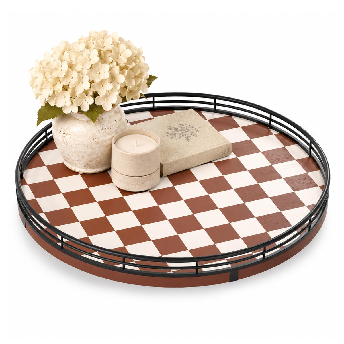 AMH Lazy Susan Wooden Organizer for Table Top