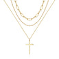 Turandoss Dainty Layered Choker Necklace, Handmade Y Pendant Necklace Multilayer Bar Disc Necklace Adjustable Layering Choker Necklaces for Women