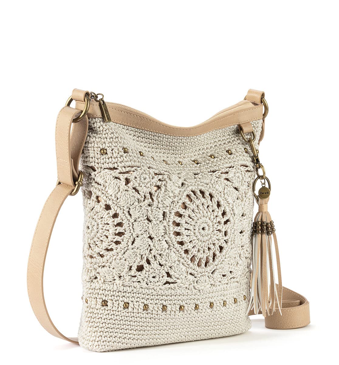 The Sak Lucia Crossbody Bag in Crochet, Convertible Purse with Adjustable Shoulder Strap