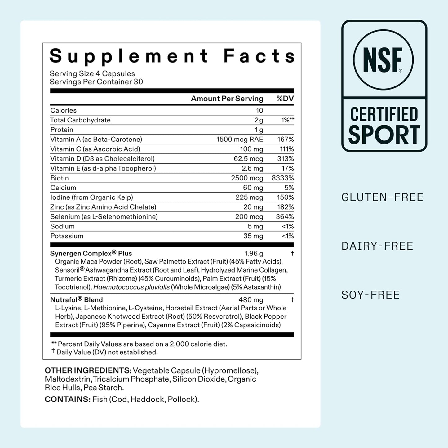Nutrafol Women's Balance Hair Growth Supplements, Ages 45 and Up, Clinically Tested for Visibly Thicker Hair and Scalp Coverage, Dermatologist Recommended - 1 Month Supply