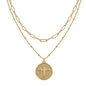 MEVECCO Layered Heart Necklace Pendant Handmade 18k Gold Plated Dainty Gold Choker Arrow Bar Layering Long Necklace for Women