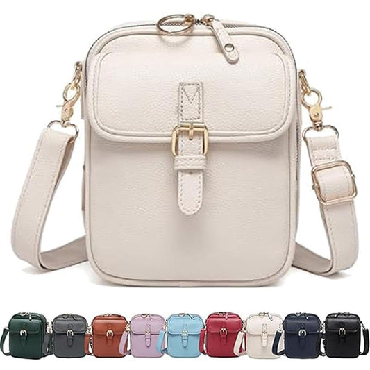 Leather Crossbody Bag for Women,Anti-Theft Messenger Bag with Large Capacity,Built-in Purse Card Slots Shoulder Sling Bag