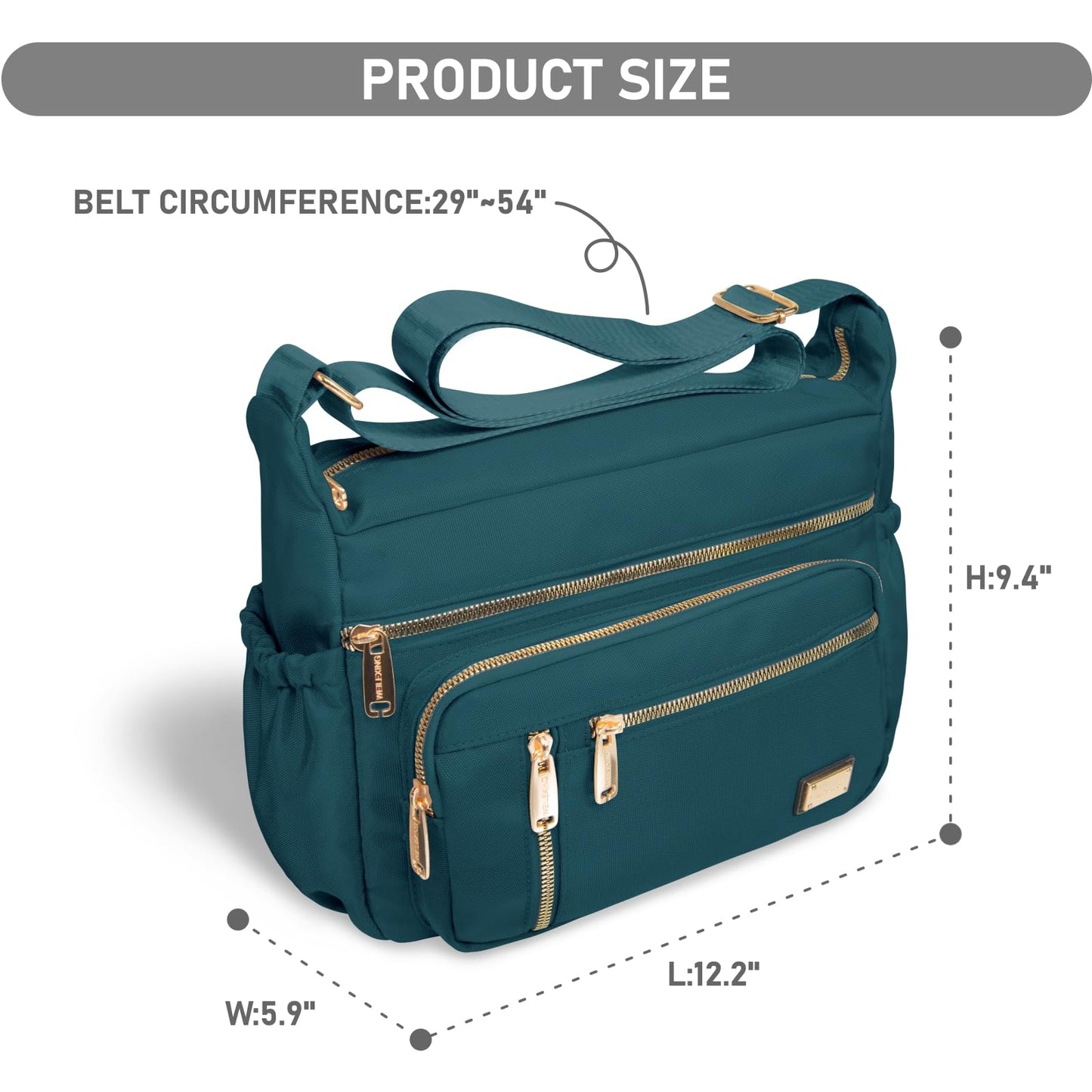 NPBAG Crossbody Bag for Women, Shoulder Purse Handbag Messenger Bag, Trendy Pocketbooks, Waterproof and Multi-Pockets