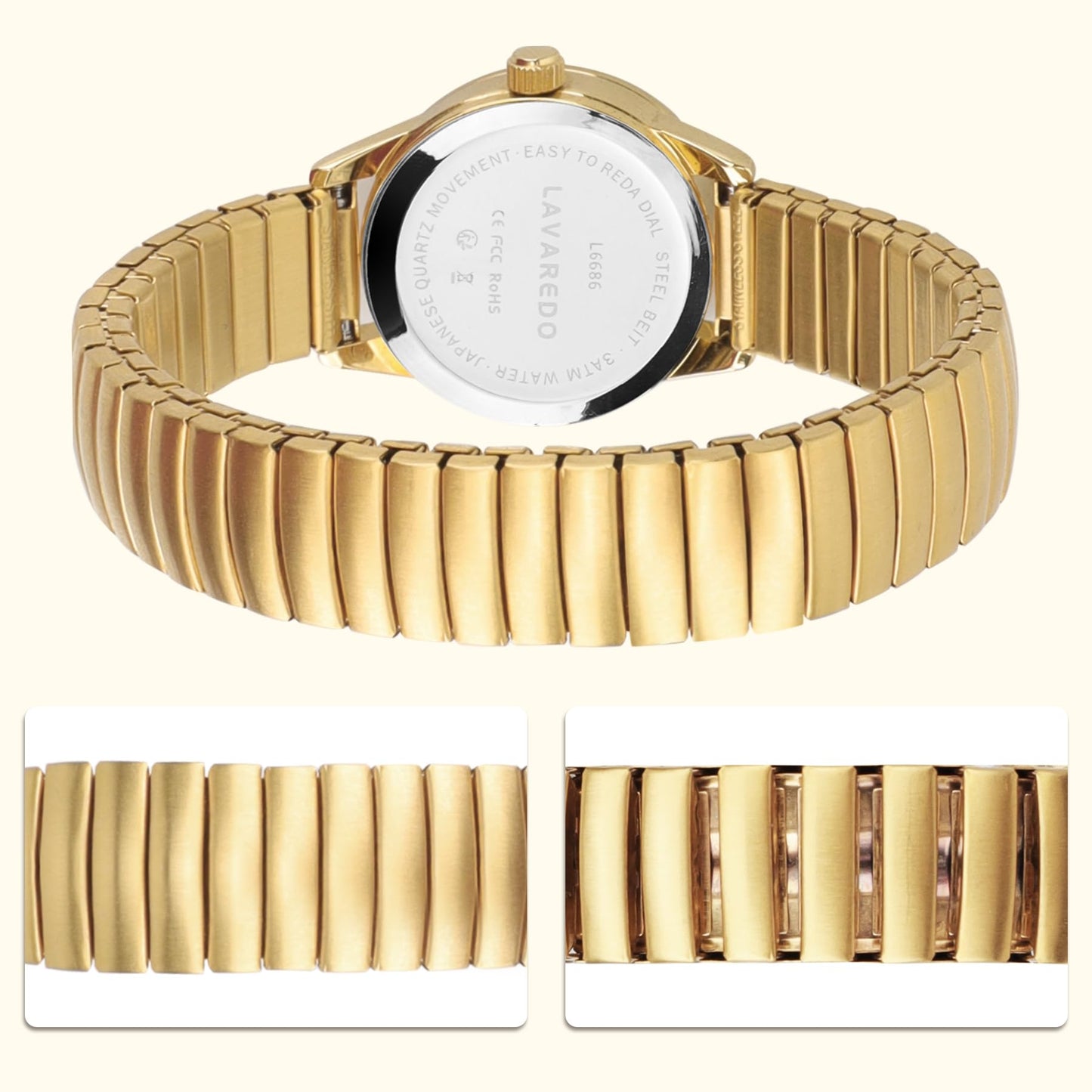 Elegant Gold Watches for Women Small Analog Watch, Waterproof Ladies Watches with Stainless Steel Expansion Band and Luminous Dial - Fashionable Christmas & Birthday Gifts for Women
