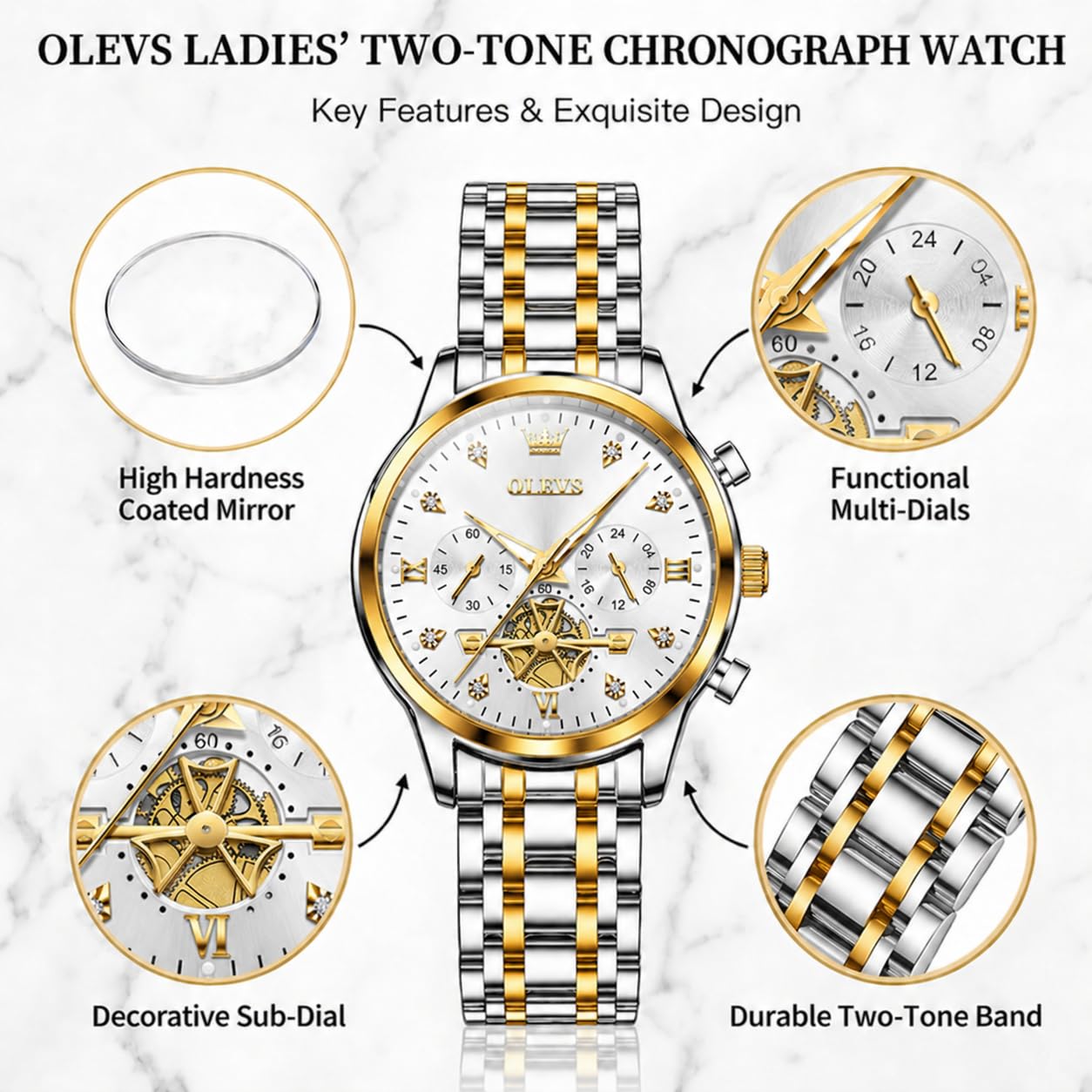 OLEVS Watch Women Silver Watches for Women Luxury for Small Wrists Dress Stainless Steel Women's Wrist Watches Easy to Read Reloj para Mujer Black/Blue/Gold/Green/Pink/Purple