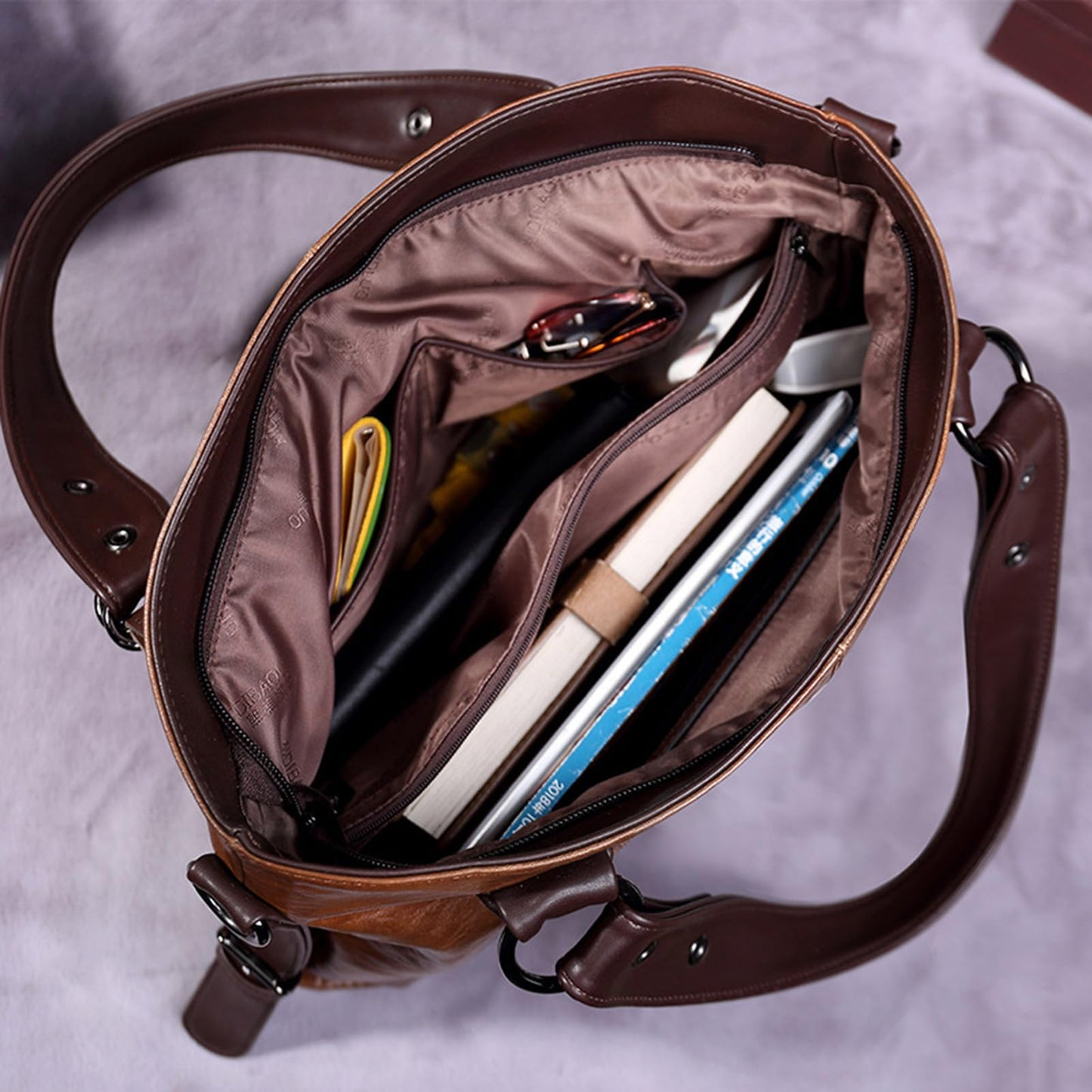 Handbags and Purses for women Vegan Leather Tote Bag for Women Satchel Shoulder Bags Travel Purse with Compartments