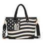 Montana West American Flag Tote Bag for Women Vintage Patriotic Western Shoulder Purse with Braided Top Handles