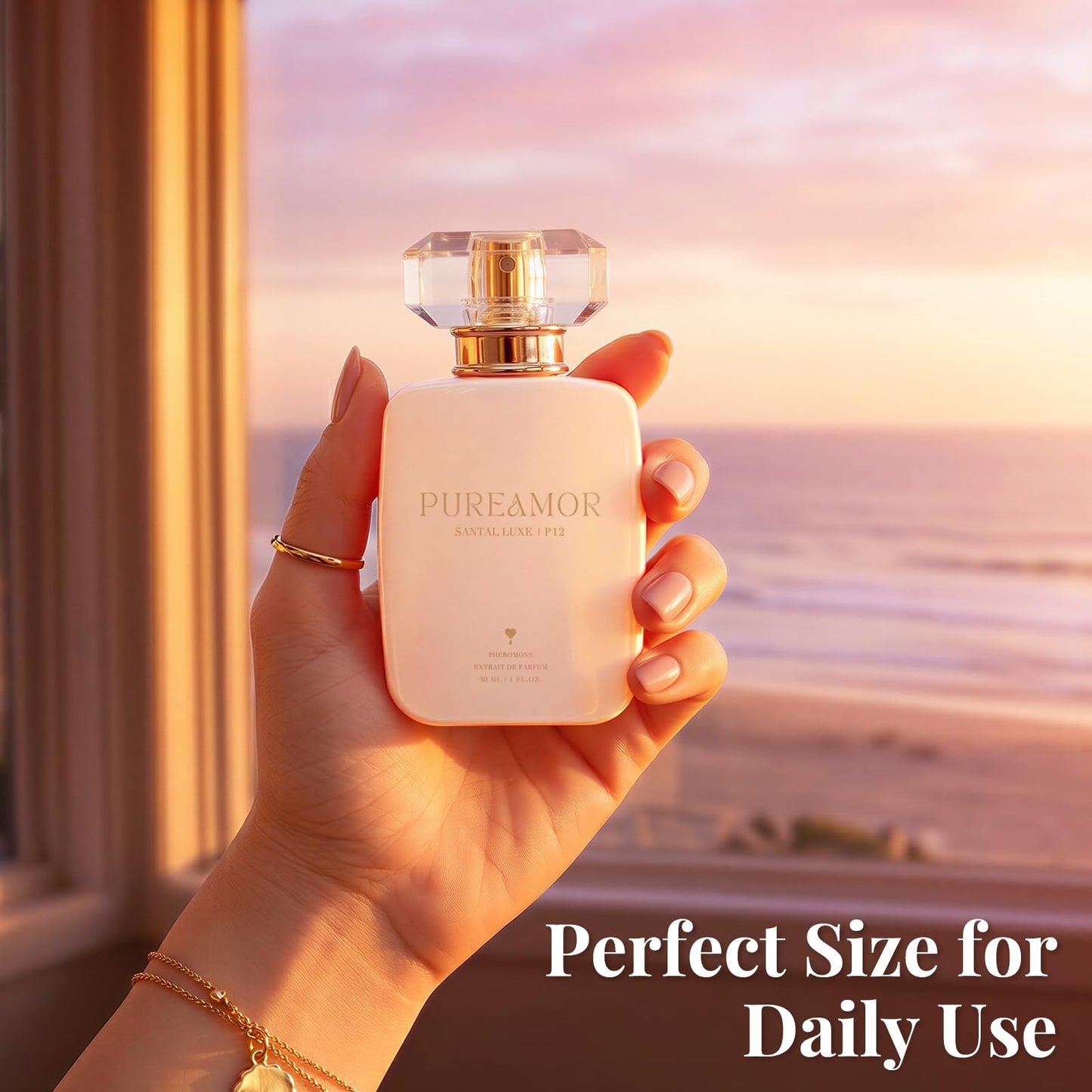 PUREAMOR Pheromone Perfume for Women, Moonlight Mellow Extrait de Parfum - Long Lasting Sweet Floral Gourmand Scent, 30% High Concentration, Full Size Fragrance Spray, 1.0 oz / 30 ml