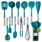 12pc Silicone Kitchen Utensils with Stainless Steel handles and Ceramic holder