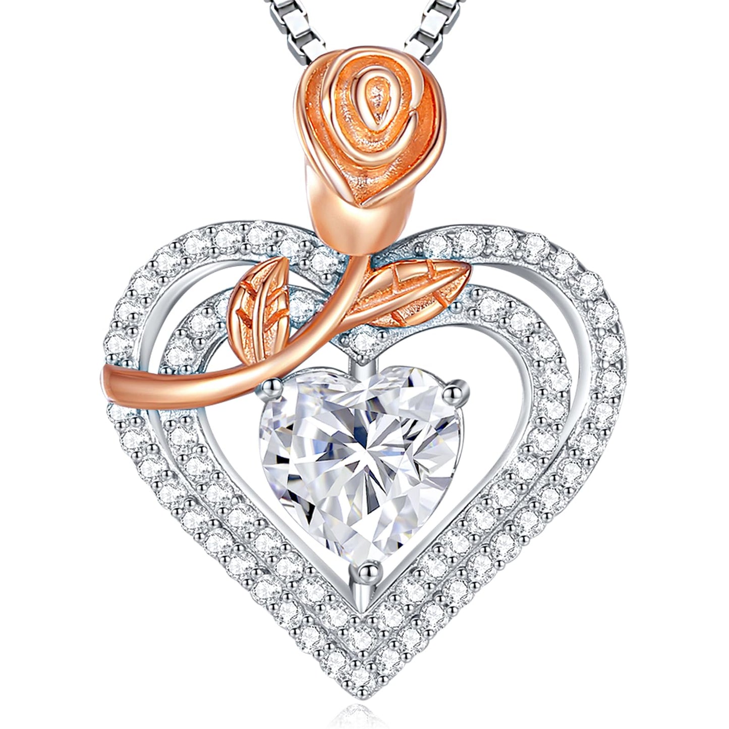 Gorgeous Moissanite Necklaces for Women - Sterling Silver 1-3CT D Color Moissanite Pendant Necklace, Mother Day Birthday Gifts for Mom Wife Girlfriend Daughter, Wedding Anniversary Christmas Jewelry Gift