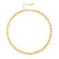 Aobei Pearl 18K Gold Plated Paperclip Chain Choker Satellite Chain Freshwater Cultured Biwa Pearl Pendant Necklace Dainty Turquoise Jewelry for Women