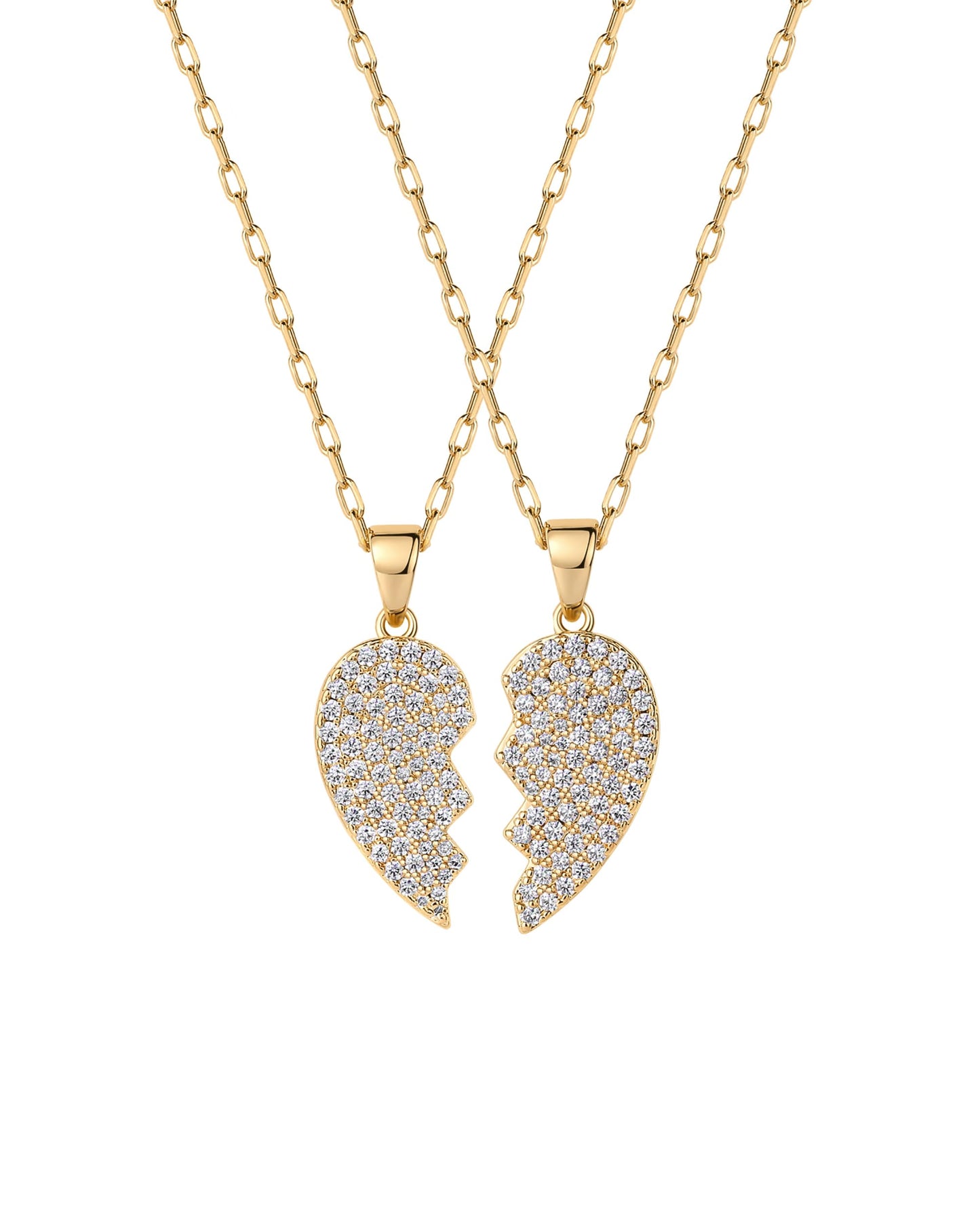 PAVOI 14K Gold Plated Cubic Zirconia Heart Necklace | Cute Dainty Love Pendant Necklaces for Women - Valentines Day Trendy Jewelry