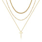 Turandoss Dainty Layered Choker Necklace, Handmade Y Pendant Necklace Multilayer Bar Disc Necklace Adjustable Layering Choker Necklaces for Women