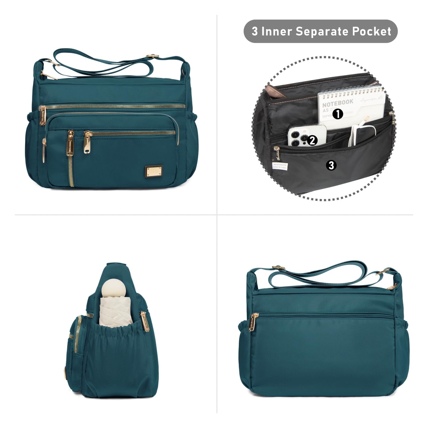 NPBAG Crossbody Bag for Women, Shoulder Purse Handbag Messenger Bag, Trendy Pocketbooks, Waterproof and Multi-Pockets