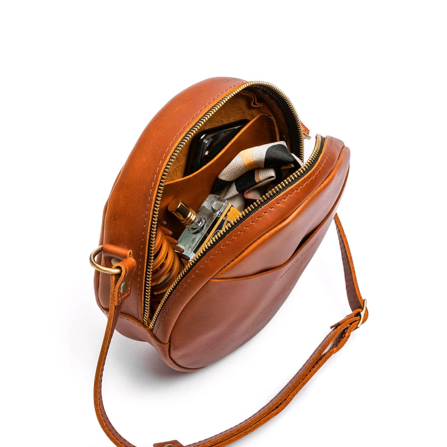 Portland Leather Goods Circle Crossbody Bag for Women – Handmade from the Finest Full-Grain Hides