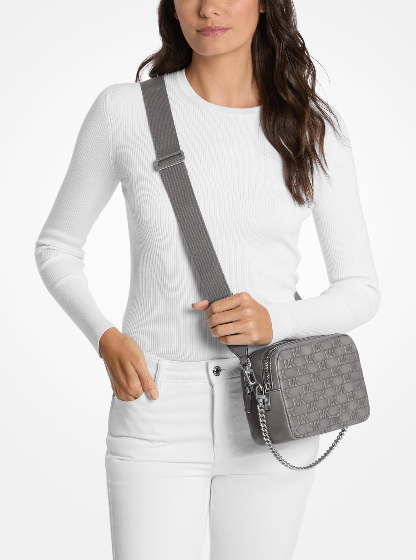 Michael Kors Bryant Medium Double Zip Chain Camera Crossbody Bag