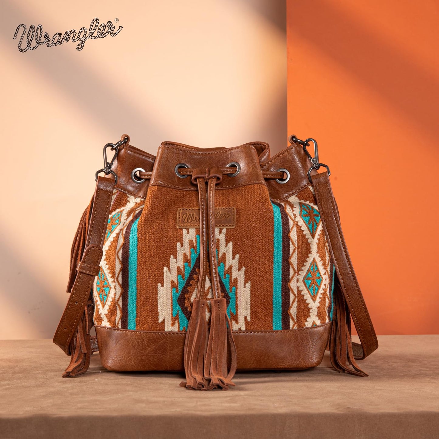 Wrangler Hobo Bags for Women Designer Aztec Bucket Purses Western Tapestry Shoulder Handbags