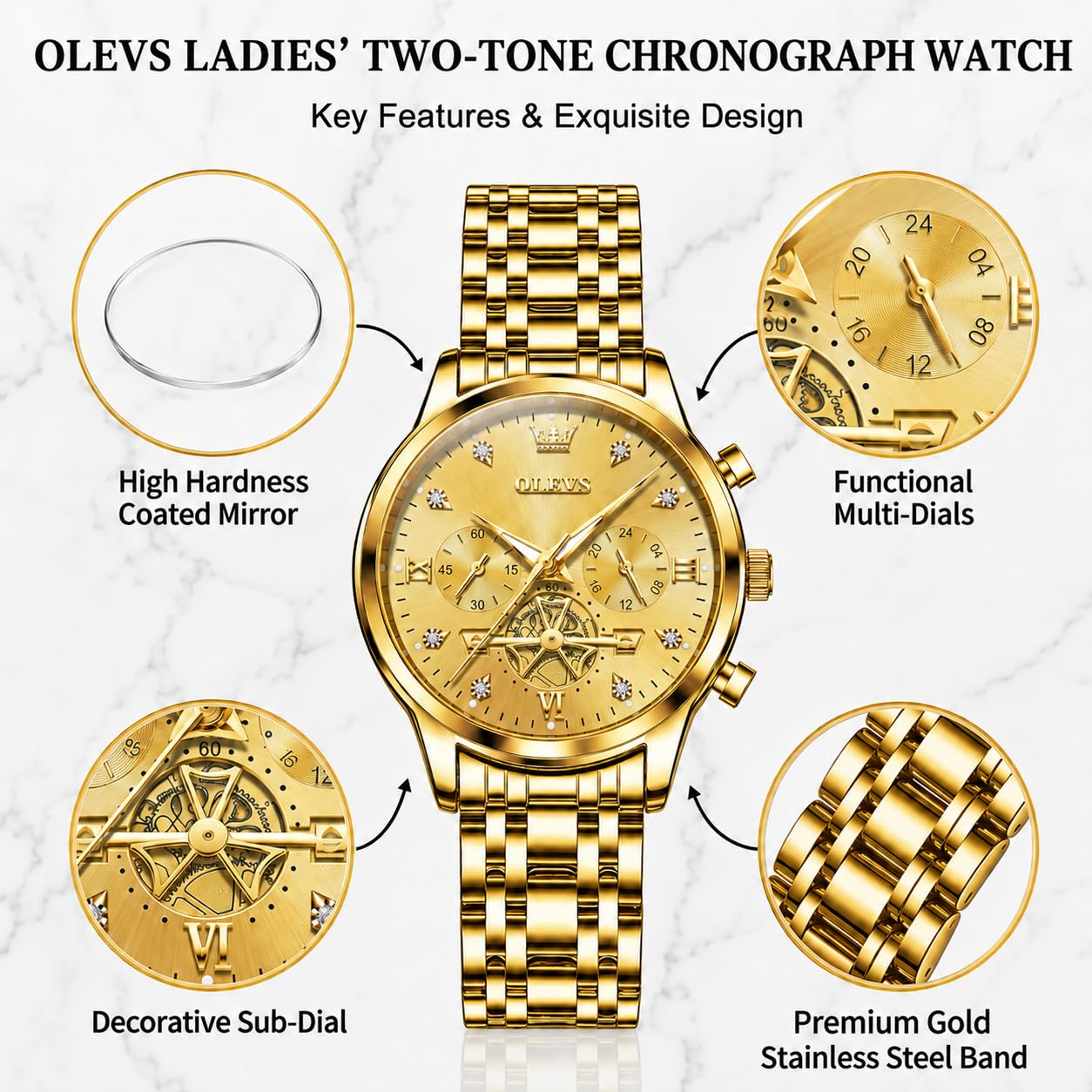 OLEVS Watch Women Silver Watches for Women Luxury for Small Wrists Dress Stainless Steel Women's Wrist Watches Easy to Read Reloj para Mujer Black/Blue/Gold/Green/Pink/Purple
