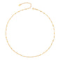 Aobei Pearl 18K Gold Plated Paperclip Chain Choker Satellite Chain Freshwater Cultured Biwa Pearl Pendant Necklace Dainty Turquoise Jewelry for Women