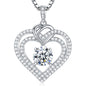 Gorgeous Moissanite Necklaces for Women - Sterling Silver 1-3CT D Color Moissanite Pendant Necklace, Mother Day Birthday Gifts for Mom Wife Girlfriend Daughter, Wedding Anniversary Christmas Jewelry Gift