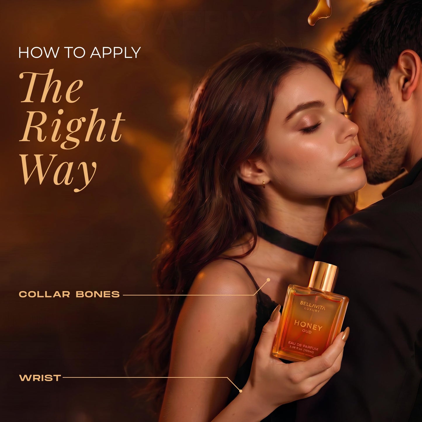 Bellavita Luxury Honey Oud Eau de Parfum | 100 ml (3.4 fl.oz.) | Perfume for Men and Women | Sweet Honey, Bergamot, Oud, and Amber Notes | Women's Day Special