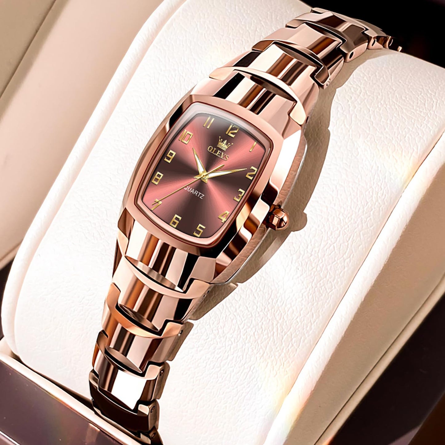 OLEVS Watch Women Luxury Dainty Vintage Square/Round Small Watches for Women Waterproof Stainless Steel Analog Women's Watches with Day Date Fashion Dress Easy Read Female Watch Reloj para Mujer