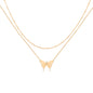 MEVECCO Layered Heart Necklace Pendant Handmade 18k Gold Plated Dainty Gold Choker Arrow Bar Layering Long Necklace for Women