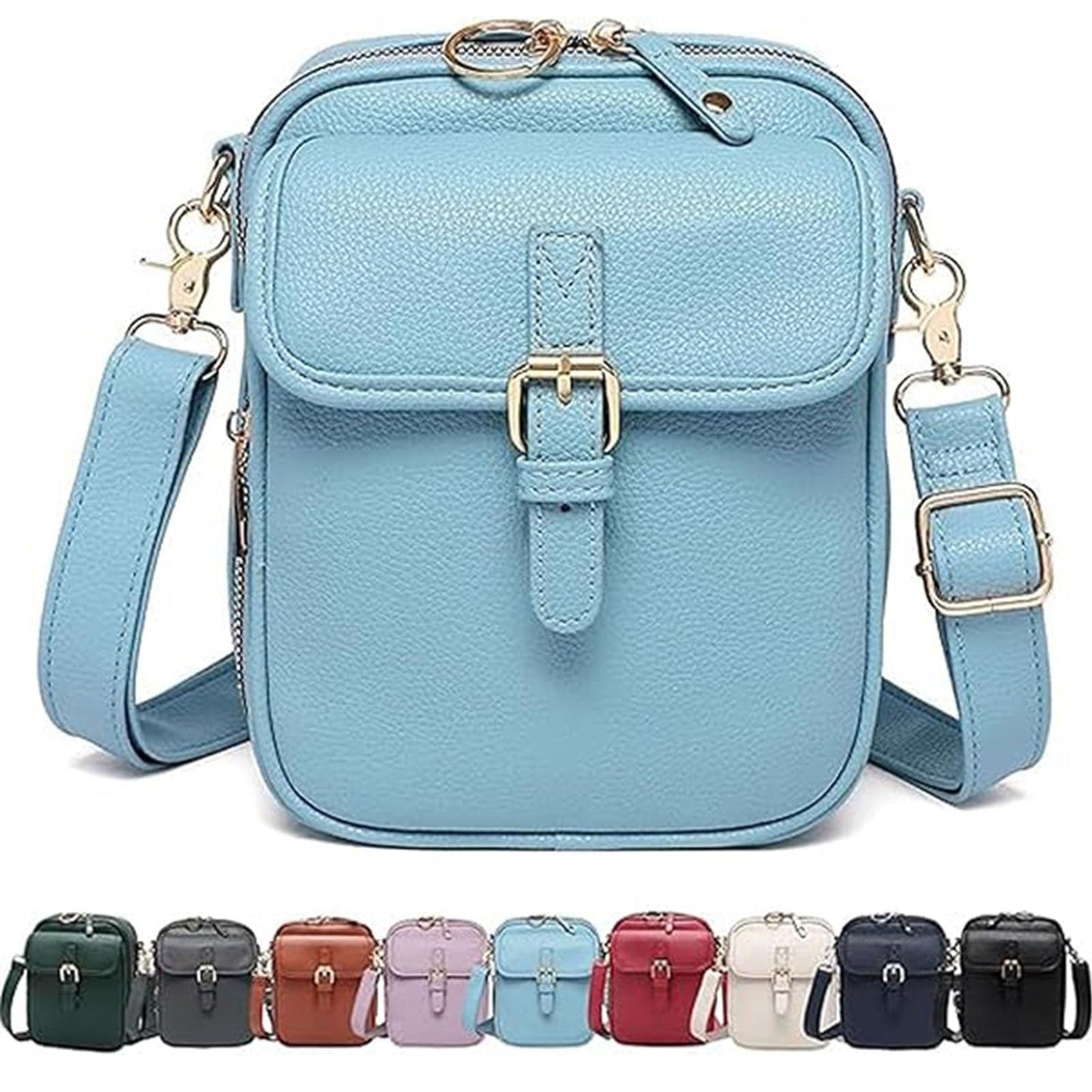 Leather Crossbody Bag for Women,Anti-Theft Messenger Bag with Large Capacity,Built-in Purse Card Slots Shoulder Sling Bag