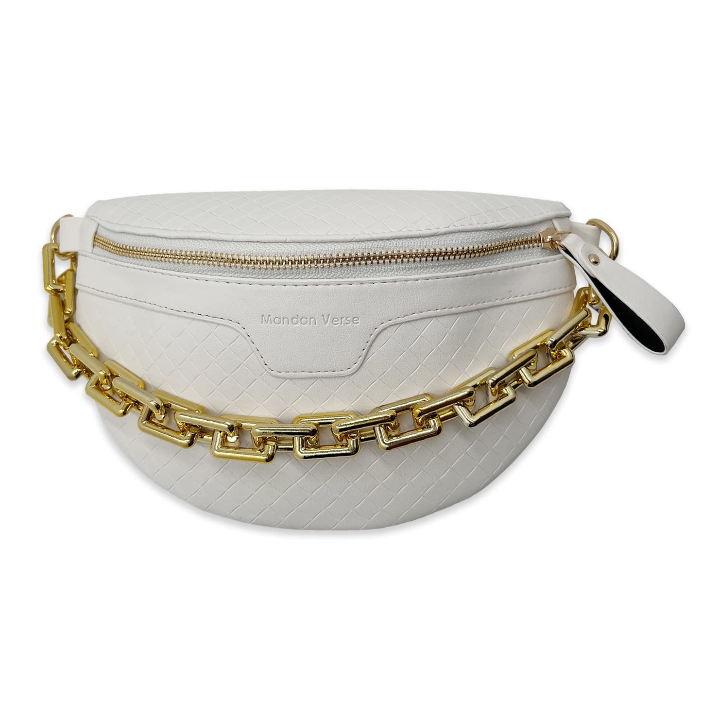 Thick Chain Women's Fanny Pack Plaid leather Waist Bag Shoulder Crossbody Chest Bags Luxury Designer Handbags Female Belt Bag