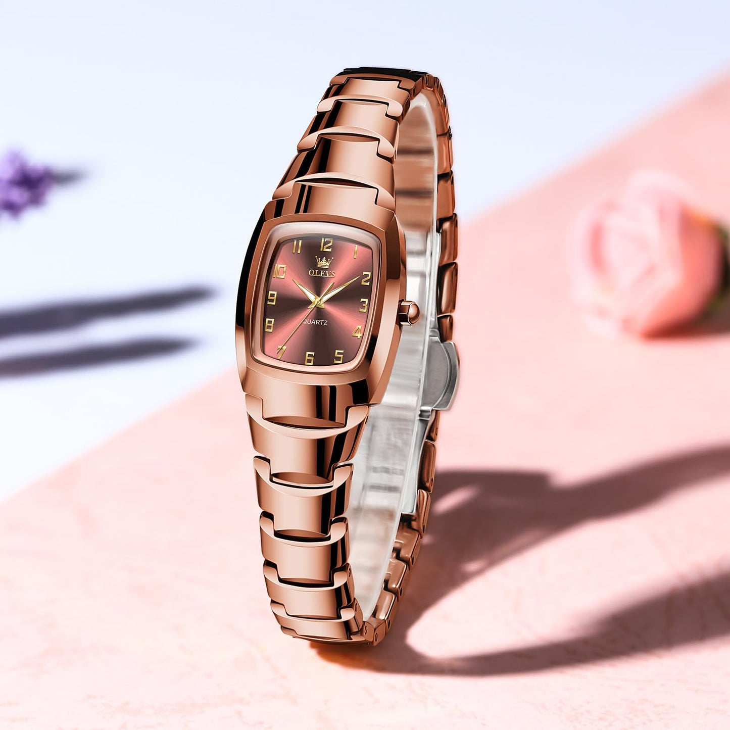 OLEVS Watch Women Luxury Dainty Vintage Square/Round Small Watches for Women Waterproof Stainless Steel Analog Women's Watches with Day Date Fashion Dress Easy Read Female Watch Reloj para Mujer
