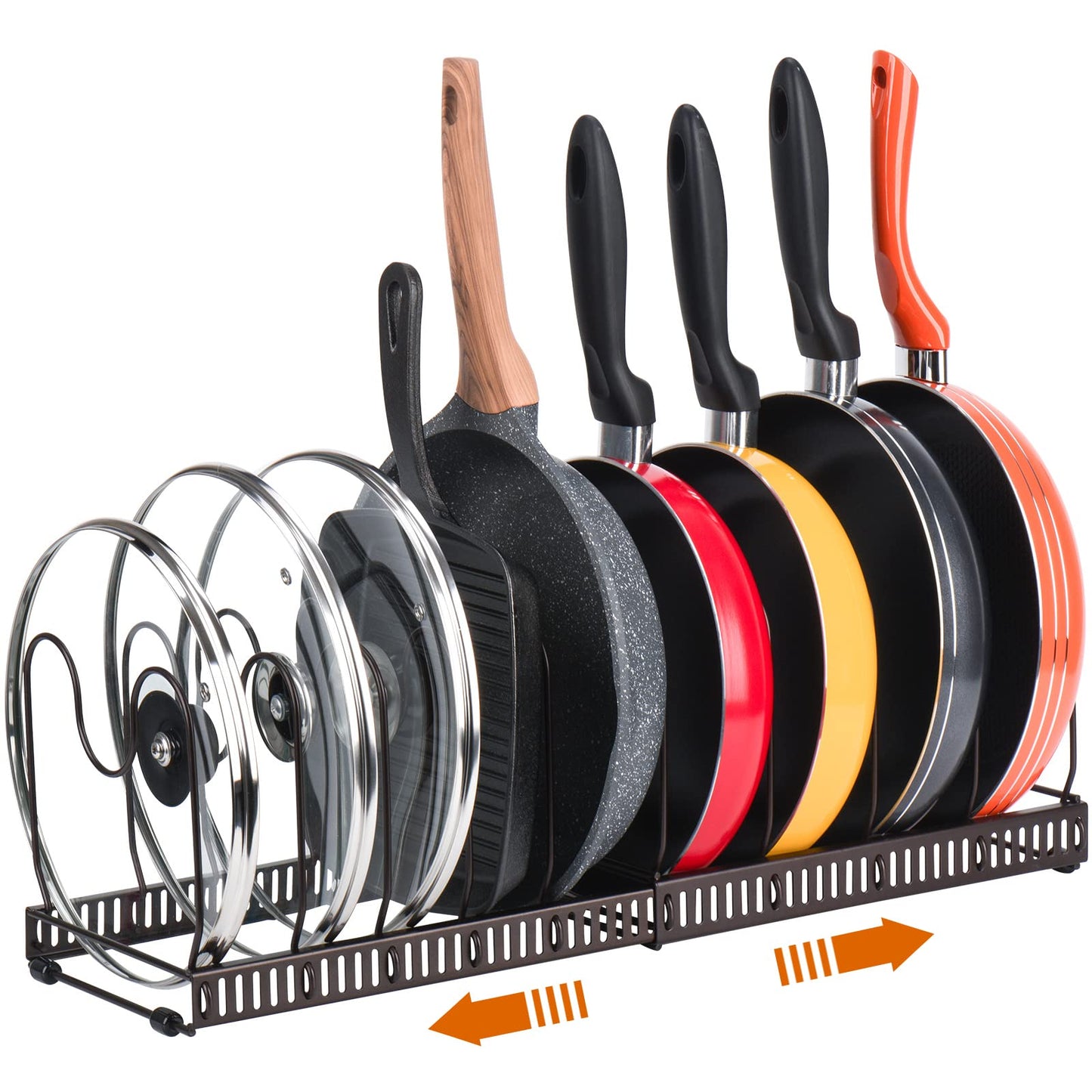 Adjustable Cookware Organizer Rack for Pots, Pans & Lids