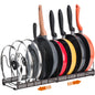 Adjustable Cookware Organizer Rack for Pots, Pans & Lids