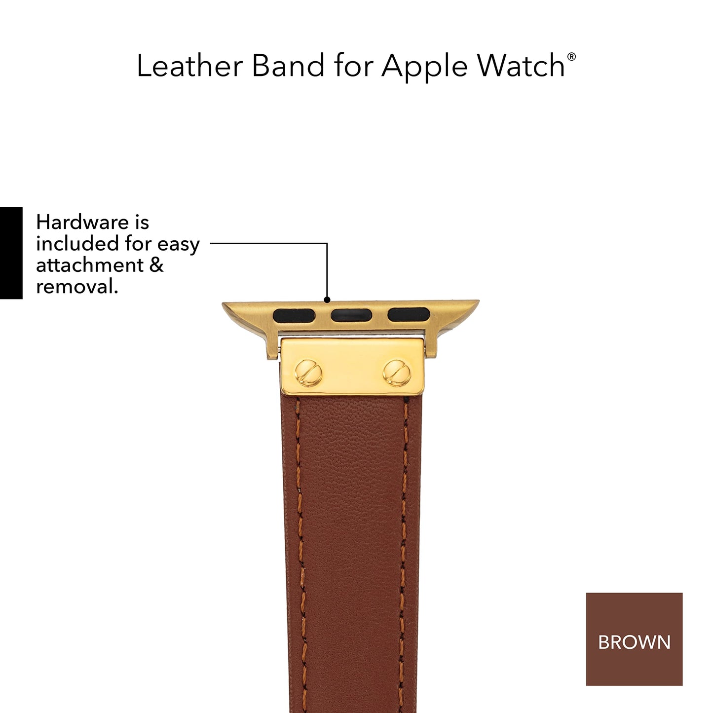 Anne Klein Leather Fashion Band for Apple Watch Secure, Adjustable, Apple Watch Band Replacement, Fits Most Wrists