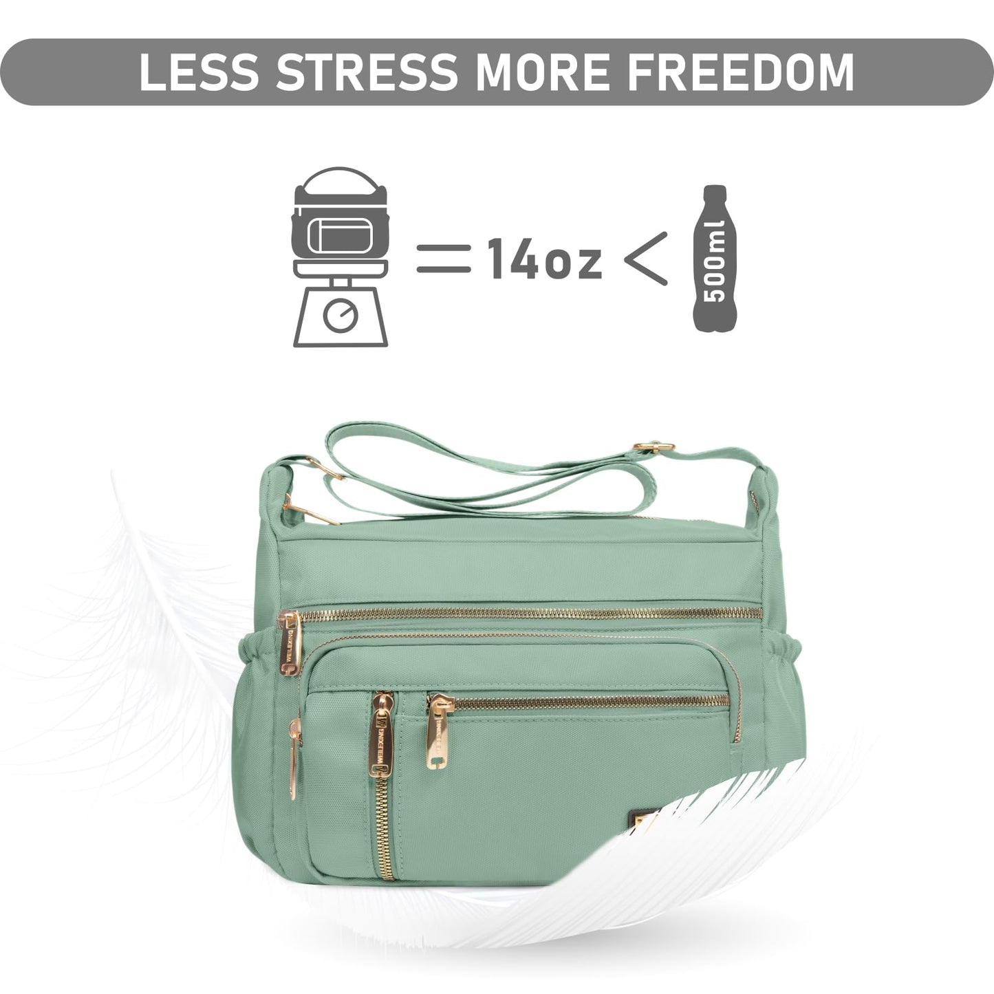 NPBAG Crossbody Bag for Women, Shoulder Purse Handbag Messenger Bag, Trendy Pocketbooks, Waterproof and Multi-Pockets